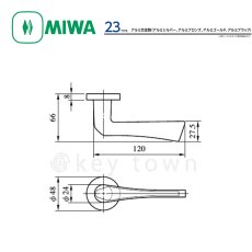 画像3: MIWA 【美和ロック】 ハンドル  [MIWA-23] 交換用 アルミ合金製 (3)