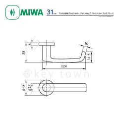 画像3: MIWA 【美和ロック】 ハンドル  [MIWA-31] 交換用 アルミ合金製 (3)