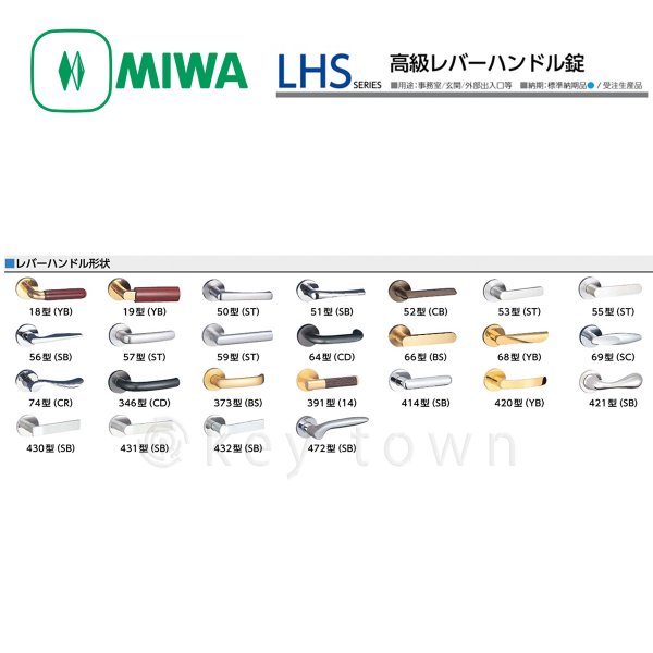 MIWA 【美和ロック】 高級レバーハンドル錠 [MIWA-LHS] 交換用[MIWALHS