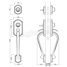 画像4: WEST 【ウエスト】サムラッチハンドル[WEST-EntranceDoor 817 Thumb Latch Handle]817 Thumb Latch Handle (4)