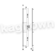 画像4: UNION【ユニオン】G1110-71-758-L600[ドアハンドル]押し棒 屋内用 ガラスドア L600/2000 1セット（内外） (4)