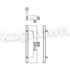 画像2: UNION【ユニオン】G1110-71-758-L600[ドアハンドル]押し棒 屋内用 ガラスドア L600/2000 1セット（内外） (2)