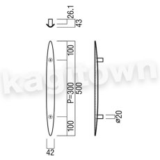 画像4: UNION【ユニオン】G1286-01-023[ドアハンドル]押し棒 ガラスドア 1セット（内外） (4)