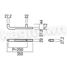 画像4: UNION【ユニオン】G1275-01-001-W[ドアハンドル]浴室・シャワーブース用ハンドル 1セット（内外） (4)