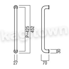 画像5: UNION【ユニオン】H5601-01-088-L600[ドアハンドル]ケアハンドル 1セット（内外） (5)