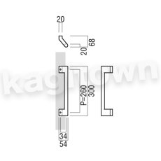 画像3: UNION【ユニオン】T2110-01-023-L300[ドアハンドル]押し棒 1セット（内外） (3)