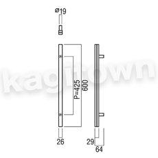 画像5: UNION【ユニオン】G1223-37-850[ドアハンドル]プッシュプル 1セット（内外）G1223-37-853/G1223-73-601/G1223-73-608 (5)