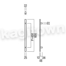 画像4: UNION【ユニオン】G1253-26-111-L600[ドアハンドル]押し棒 1セット（内外）G1253-26-113-L600/G1253-26-116-L600 (4)