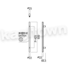 画像6: UNION【ユニオン】G10501-26-038[ドアハンドル]押し棒（内外）G10501-26-101 (6)