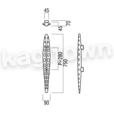 画像2: UNION【ユニオン】G1014-25-001[ドアハンドル]押し棒（内外） (2)