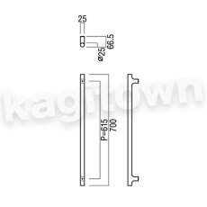 画像2: UNION【ユニオン】G1122-25-158ドアハンドル]押し棒（内外） (2)