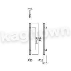 画像2: UNION【ユニオン】G1138-01-023 ドアハンドル]押し棒（内外） (2)