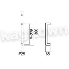 画像2: UNION【ユニオン】G1169-01-001-L300 ドアハンドル]押し棒（内外）G1169-01-001-L300/G1169-01-001-L450/G1169-01-001-L600/G1169-01-023-L300/G1169-01-023-L450/G1169-01-023-L600/G1169-01-061-L300/G1169-01-061-L450/G1169-01-061-L600 (2)