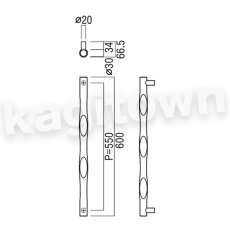 画像2: UNION【ユニオン】G1179-35-791 ドアハンドル]押し棒（内外） (2)