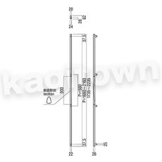 画像2: UNION【ユニオン】G1189-26-121-P2025 ドアハンドル]押し棒（内外）G1189-26-120-A/G1189-26-120-B/G1189-26-120-L800/G1189-26-120-P1925/G1189-26-120-P2025/G1189-26-121-A/G1189-26-121-B/G1189-26-121-L800/G1189-26-121-P1925/G1189-26-121-P2025 (2)