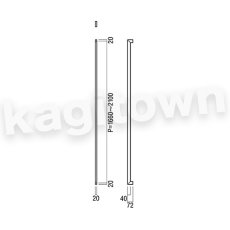 画像2: UNION【ユニオン】G1195-10-010-A ドアハンドル]押し棒（内外）G1195-10-010-E/G1195-10-010-L1200/G1195-10-010-L700/G1195-10-010-P1925/G1195-10-010-P2025/G1195-18-991-A/G1195-18-991-B/G1195-18-991-L1200/G1195-18-991-L700/G1195-18-991-P1925/G1195-18-991-P2025 (2)