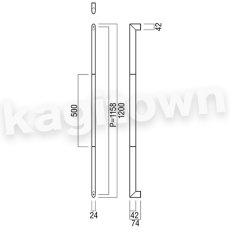 画像4: UNION【ユニオン】G1197-18-991-L700 ドアハンドル]押し棒（内外）G1197-18-991-L1200/G1197-18-991-P1925/G1197-18-991-P2025/G1197-18-991-A/G1197-18-991-B (4)