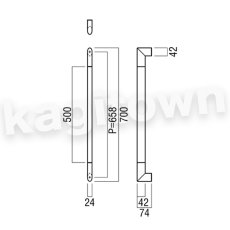 画像2: UNION【ユニオン】G1197-18-991-L700 ドアハンドル]押し棒（内外）G1197-18-991-L1200/G1197-18-991-P1925/G1197-18-991-P2025/G1197-18-991-A/G1197-18-991-B (2)