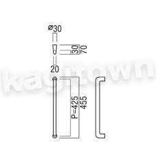 画像2: UNION【ユニオン】G1215-01-001-L455 ドアハンドル]押し棒（内外） (2)