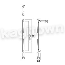 画像2: UNION【ユニオン】G1228-25-130 ドアハンドル]押し棒（内外） (2)