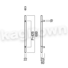 画像2: UNION【ユニオン】G1226-42-265 ドアハンドル]押し棒（内外） (2)