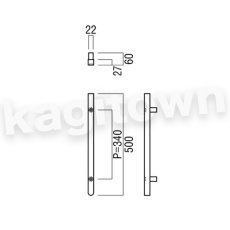 画像2: UNION【ユニオン】G1222-10-850 ドアハンドル]押し棒（内外） (2)