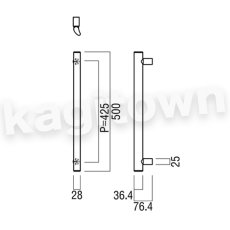 画像2: UNION【ユニオン】G1231-16-681 ドアハンドル] 押し棒（内外） (2)