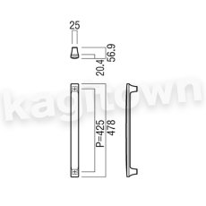 画像2: UNION【ユニオン】G1239-25-101 ドアハンドル] 押し棒（内外） (2)