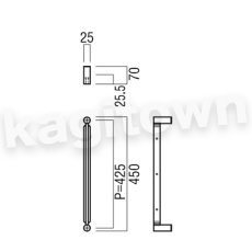 画像2: UNION【ユニオン】G1242-36-187 ドアハンドル] 押し棒（内外） (2)