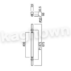 画像2: UNION【ユニオン】G2336-37-102[ドアハンドル] 押し棒（内外） (2)