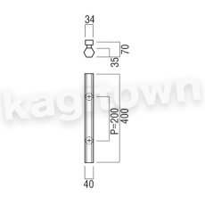 画像2: UNION【ユニオン】G220-35-050-L400 ドアハンドル] 押し棒（内外） (2)