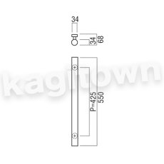 画像2: UNION【ユニオン】G25-01-023-L550[ドアハンドル] 押し棒（内外） (2)