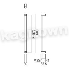 画像2: UNION【ユニオン】G2600-11-010-L600[ドアハンドル] 押し棒（内外） (2)