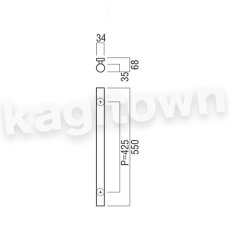 画像2: UNION【ユニオン】G25-35-050-L550[ドアハンドル] 押し棒（内外） (2)