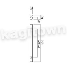 画像2: UNION【ユニオン】G25-53-076-L550[ドアハンドル] 押し棒（内外） (2)