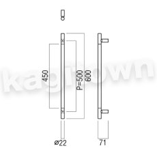 画像2: UNION【ユニオン】G2690-10-791-L600[ドアハンドル] 押し棒（内外） (2)