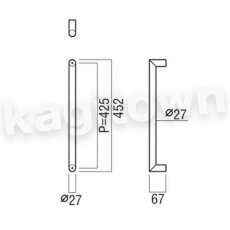 画像2: UNION【ユニオン】G2750-25-176-L452[ドアハンドル] 押し棒（内外） (2)