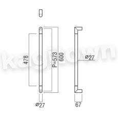 画像2: UNION【ユニオン】G2750-21-792-L600[ドアハンドル] 押し棒（内外） (2)