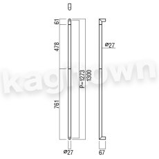 画像2: UNION【ユニオン】G2751-31-010[ドアハンドル] 押し棒（内外） (2)