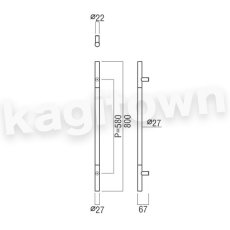 画像2: UNION【ユニオン】G2888-11-010[ドアハンドル] 押し棒（内外） (2)