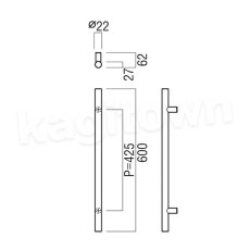 画像2: UNION【ユニオン】G4227-36-138[ドアハンドル] 押し棒（内外） (2)