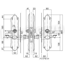 画像2: 【長沢製作所】装飾玄関錠[セントリー K-101]古代 (2)