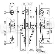 画像2: 【長沢製作所】装飾玄関錠[ミラノ T-303]古代 (2)