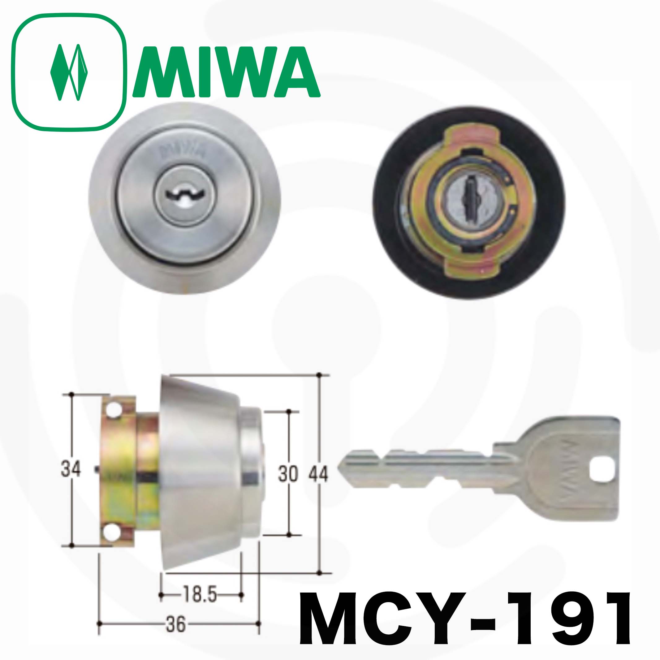MIWA(美和ロック)交換用PSシリンダー三協立山アルミ FDG用 2個同一キー MCY-513 - 3