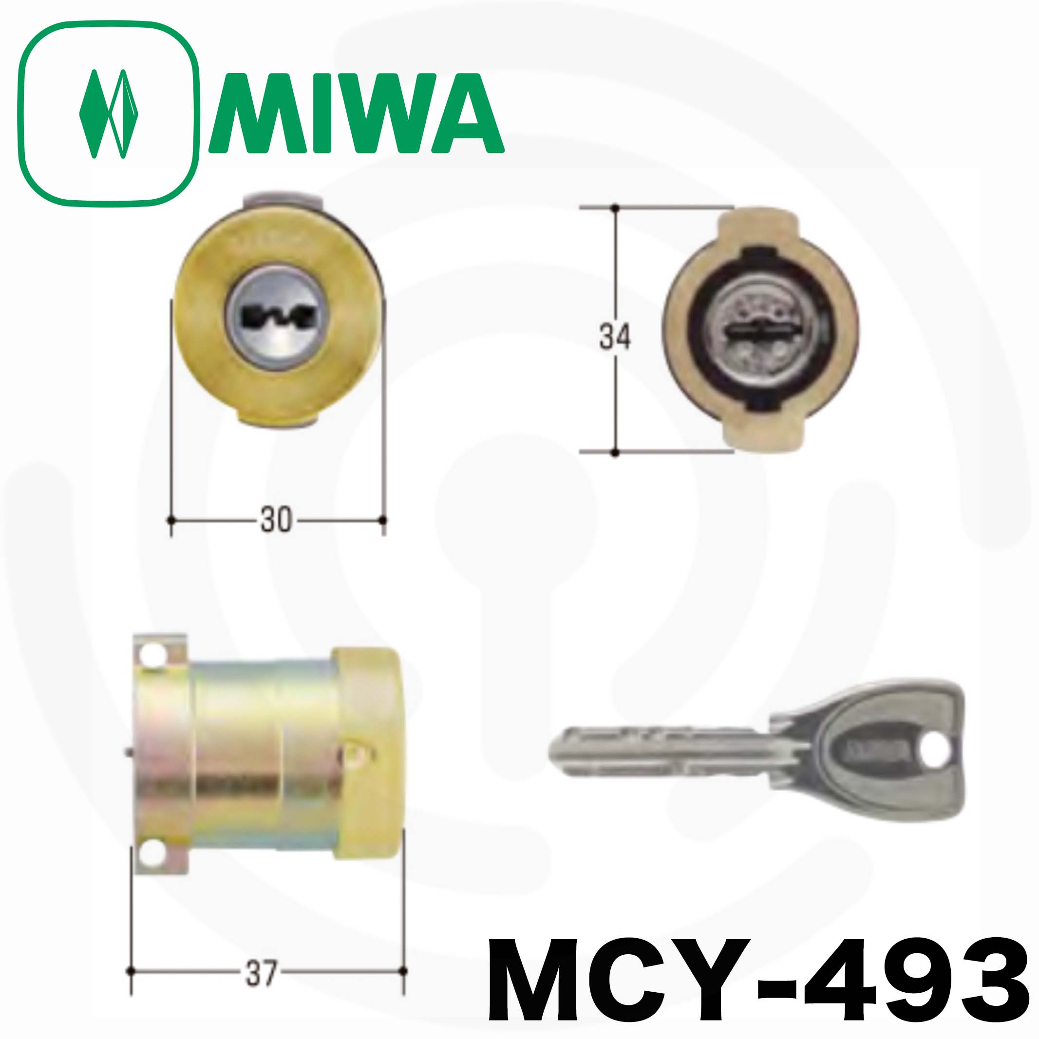 MIWA 【美和ロック】 取替シリンダー [MIWA-MCY-493] Kシリーズ [MCY