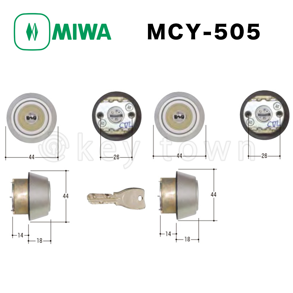 MIWA 美和ロック 鍵 シリンダー 錠 交換用 取替用 JN ディンプルキー LIX LIX 2個同一 シルバー(ST色) MCY-499 - 3