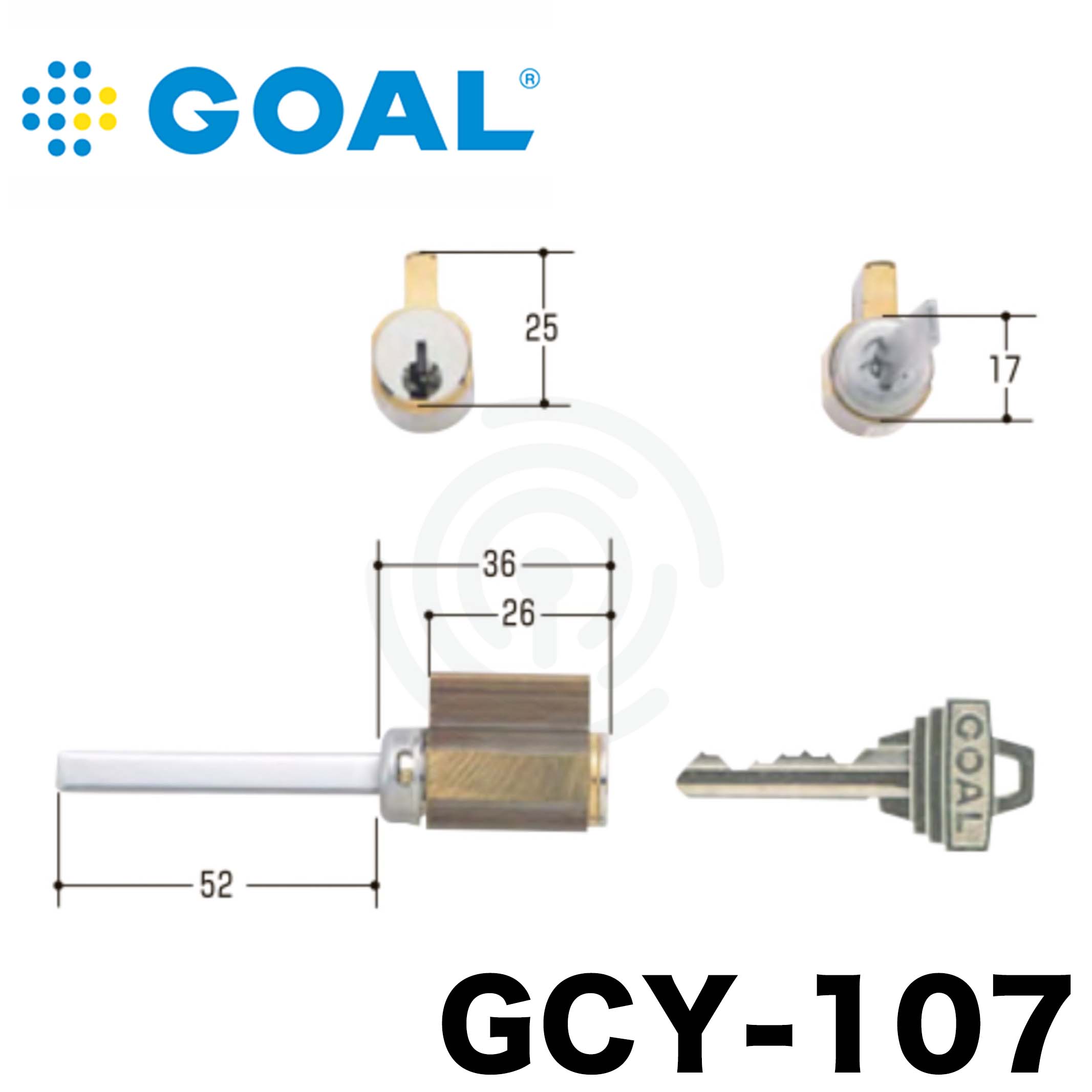 GOAL 【ゴール】 取替シリンダー [GOAL-GCY-107] Kシリーズ [GCY-107