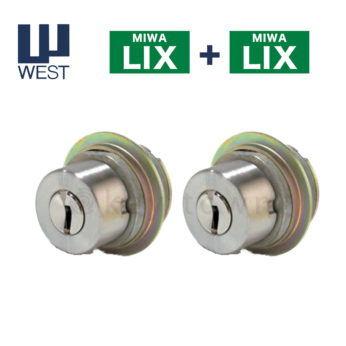 WESTリプレイスシリンダー916 MIWA LIX LSP交換用 2個同一キー - 1