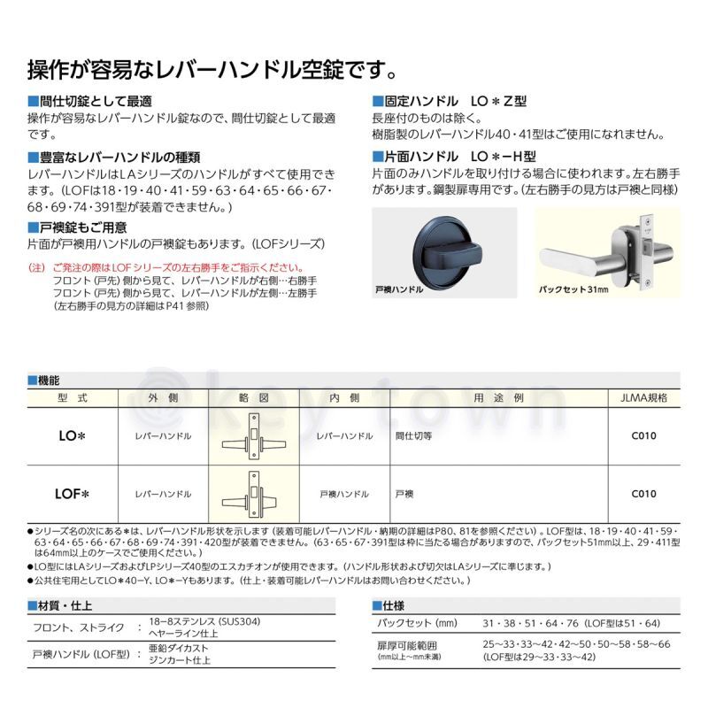 MIWA 【美和ロック】 レバーハンドル [MIWA-LO] U9LO33型｜鍵・シリンダーの格安ネット通販【鍵TOWN】