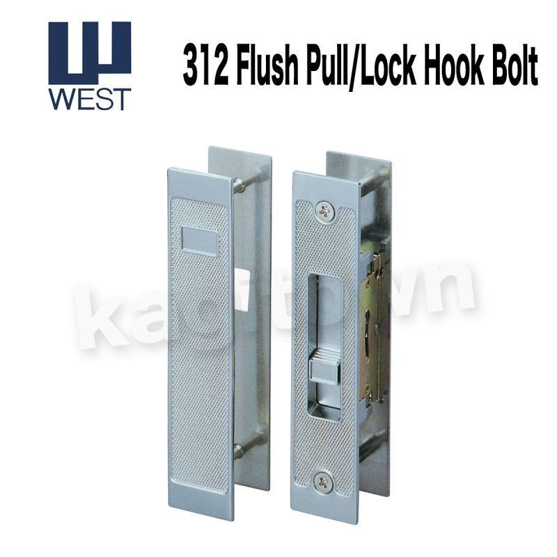 WEST 【ウエスト】引戸錠/召し合わせ[WEST-General Products 312 Flush Pull/Lock Hook  Bolt]312 Flush Pull/Lock Hook Bolt・シリンダーの格安ネット通販【鍵TOWN】